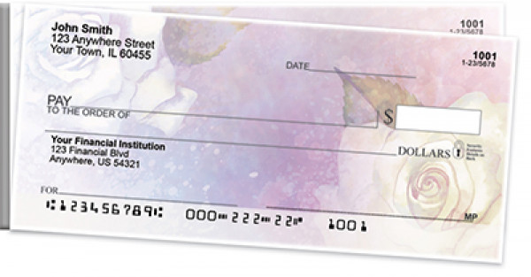 Watercolor Flowers Side Tear Checks | STFLO-96