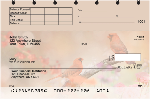 Tranquil Birds Top Stub Checks | TSANI-001