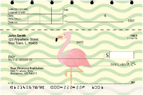 Wading Flamingos Top Stub Checks | TSANI-011