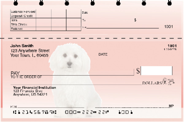 Adorable Bichons Top Stub Checks | TSDOG-31