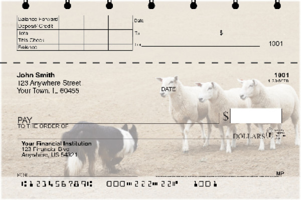 Border Collie at Work Top Stub Checks | TSDOG-46