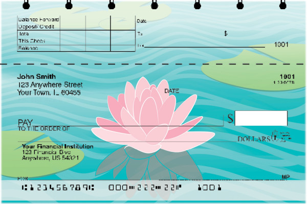 Water Lilies Top Stub Checks | TSFLO-004