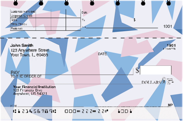 Geometric Pastels Top Stub Checks | TSGEO-001