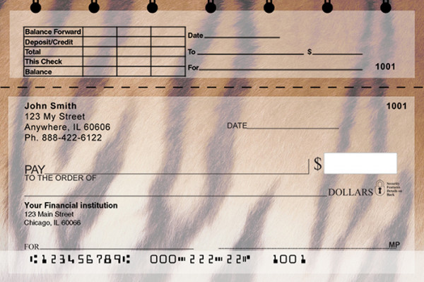 Animal Prints Top Stub Personal Checks | TSGEO-29