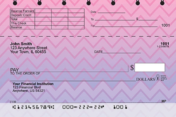 Sunset Chevron Top Stub Personal Checks | TSGEP-001