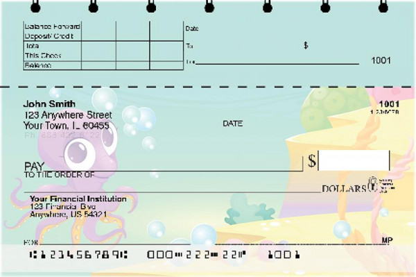 Cute Marine Life Top Stub Checks | TSGEP-96