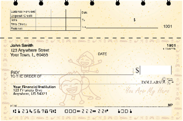 Dad is my Hero Top Stub Personal Checks | TSLOV-26