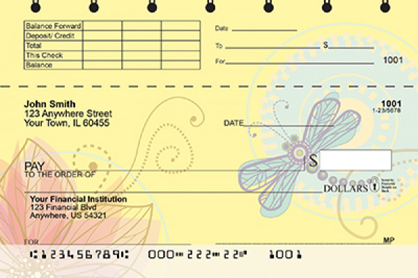 Garden Dragonflies Top Stub Checks | TSNAT-78