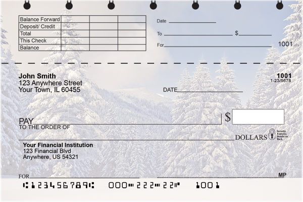 Snowy Woodland Top Stub Checks | TSNAT-86