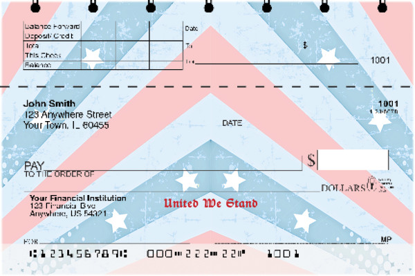 Red, White and Blue Top Stub Checks | TSPAT-39