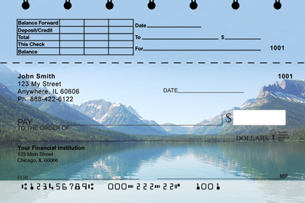 Mountain Lake Reflections Top Stub Checks | TSSCE-84